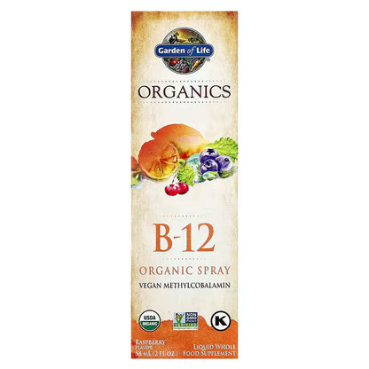 Garden of Life mykind Organics B12 Spray- Raspberry, 58 ml.