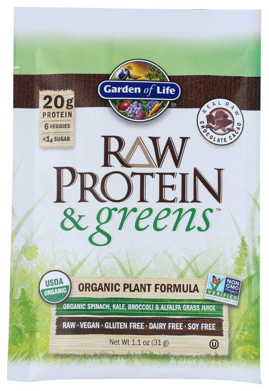 Garden of Life RAW Organic Protein & Greens - Chocolate, 31 g.