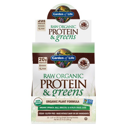 Garden of Life RAW Organic Protein & Greens - Chocolate, 31 g.