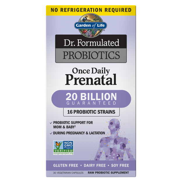 Garden of Life Dr. Formulated PROBIOTICS Once Daily Prenatal, 30 Vcaps.