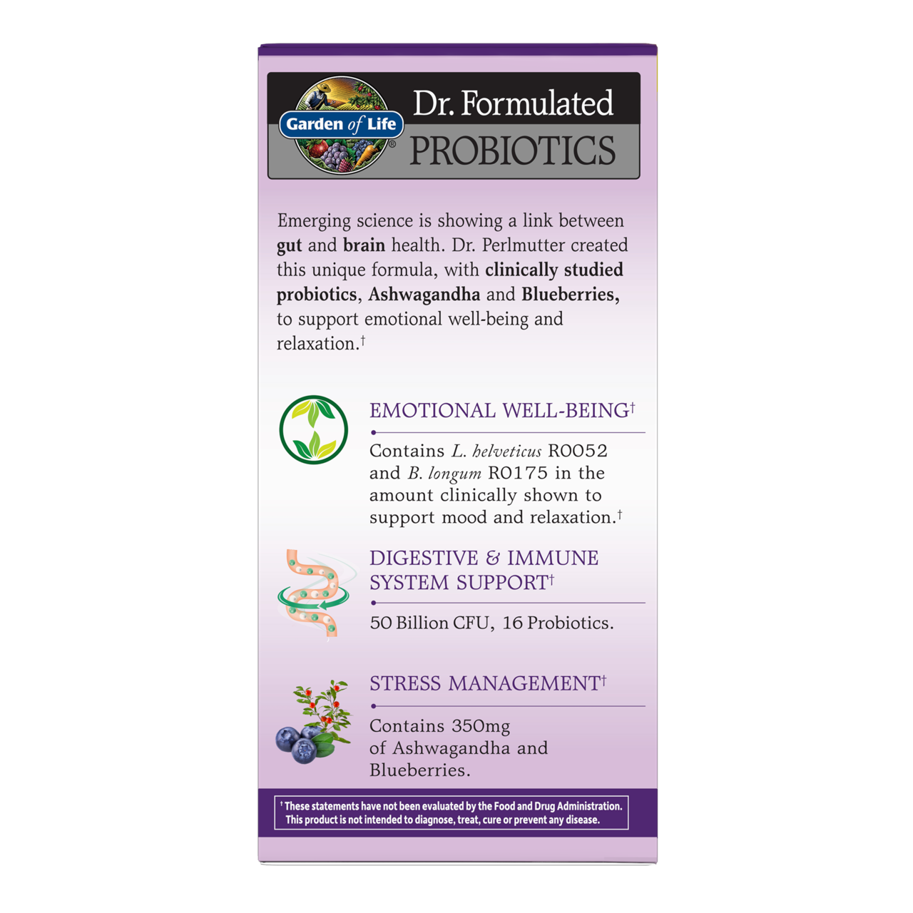 Garden of Life Dr. Formulated PROBIOTICS Once Daily Mood, 60 Vcaps.