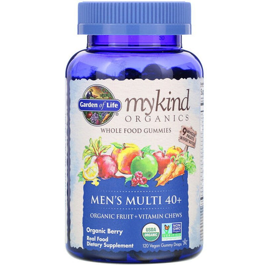 Garden of Life mykind Organics Men's 40 Multi Gummy, 120 gums.