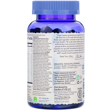Garden of Life mykind Organics Men's 40 Multi Gummy, 120 gums.