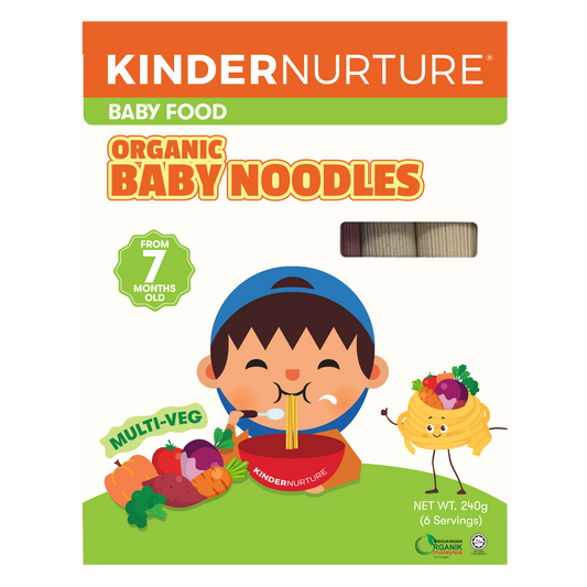 KinderNurture Organic Baby Noodles- Multi-Veg (6 flavours), 6 x 40g.