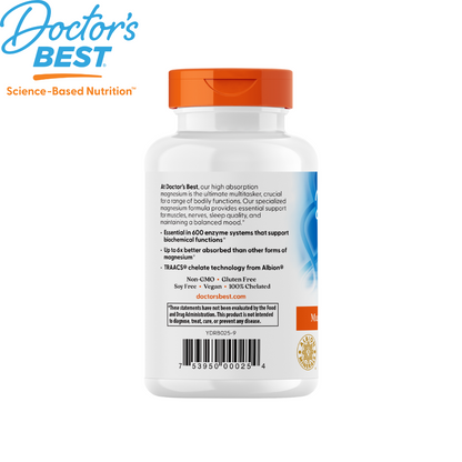 Doctor's Best High Absorption Magnesium 100mg, 120 tabs