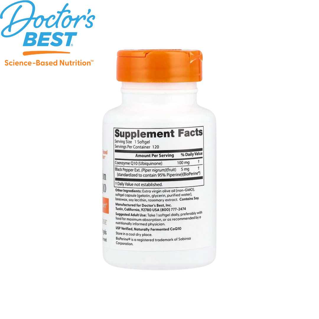 Doctor's Best High Absorption CoQ10 with BioPerine, 100 mg, 120 sgls