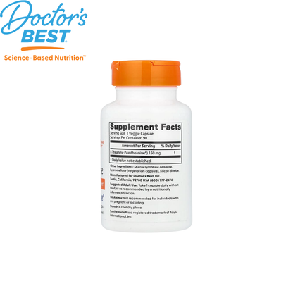 Doctor's Best Suntheanine L-Theanine, 150mg, 90 vcaps
