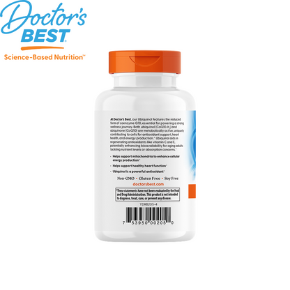 Doctor's Best Ubiquinol featuring Kaneka QH 100mg, 60 sgls
