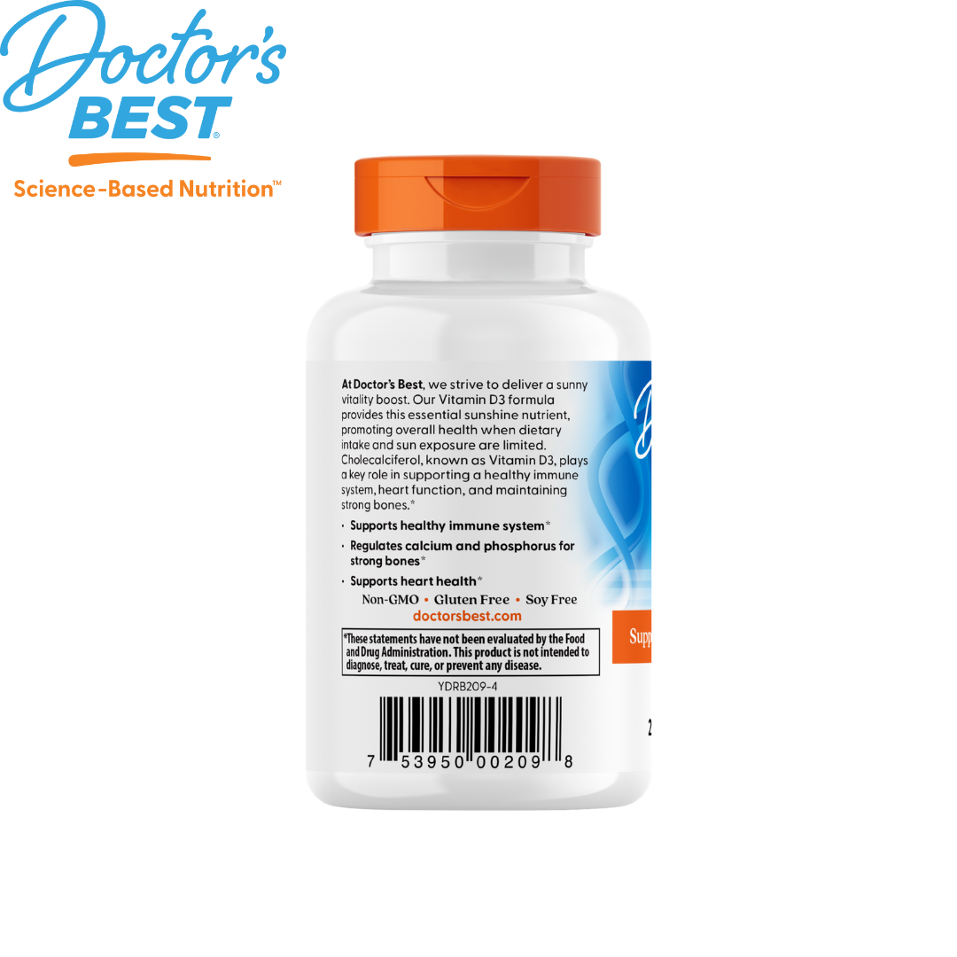 Doctor's Best Vitamin D3 1000IU, 180 sgls