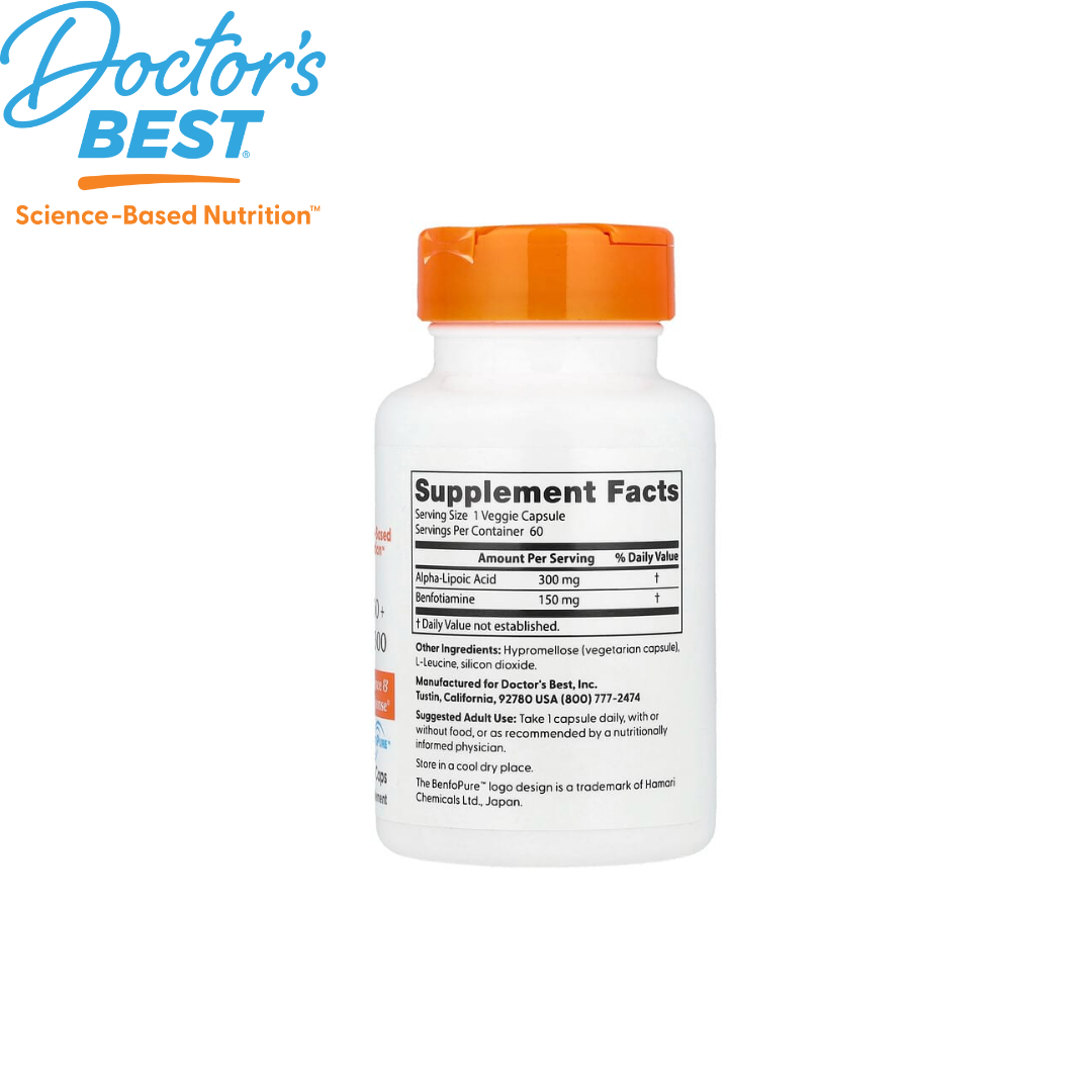 Doctor's Best Best Benfotiamine 150 + Alpha Lipoic Acid 300, 60 vcaps