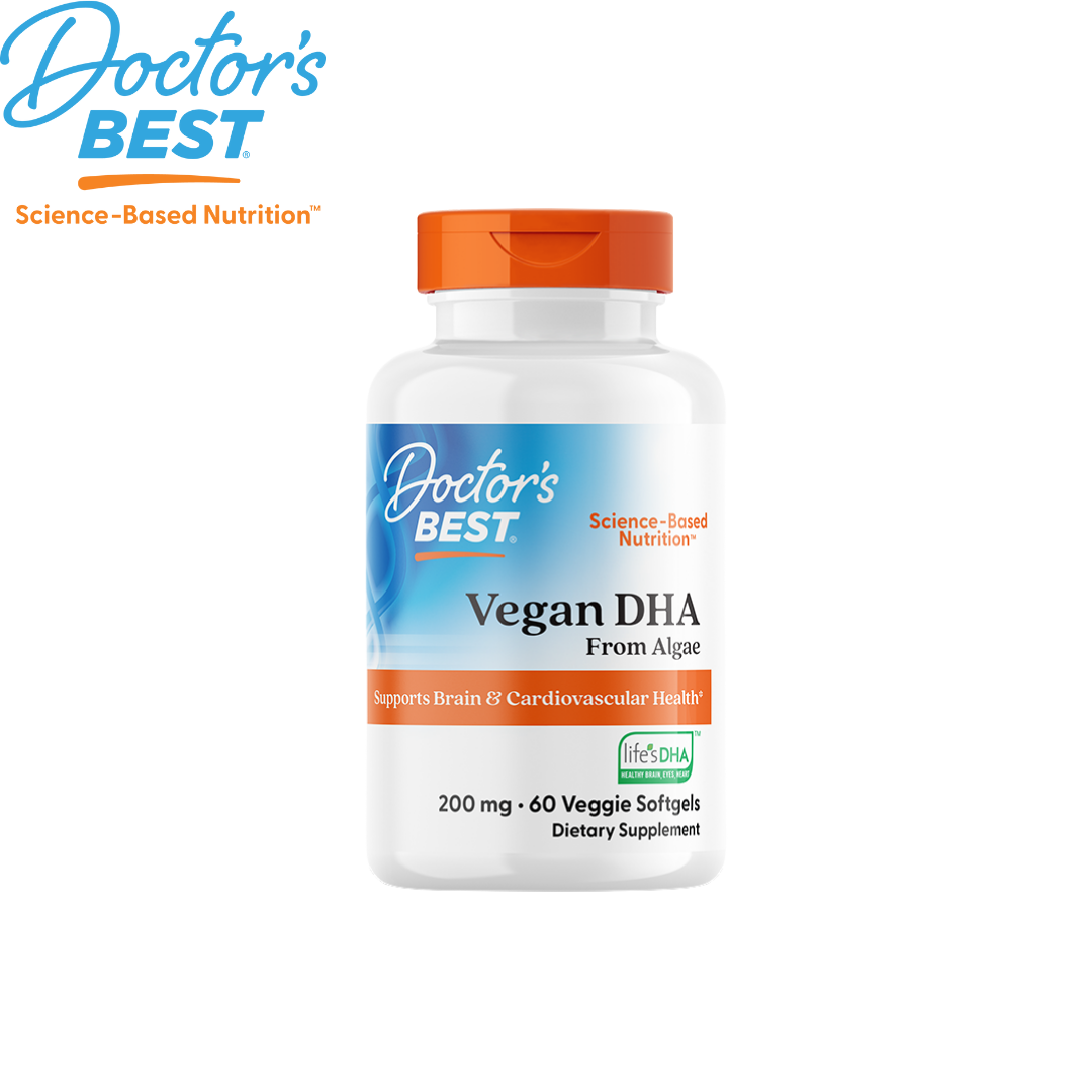 Doctor's Best Best Vegetarian DHA from Algae 200mg, 60 sgls