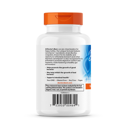 Doctor's Best Digestive Health, Probiotic with LactoSpore, 2 Billion, 60 vcaps