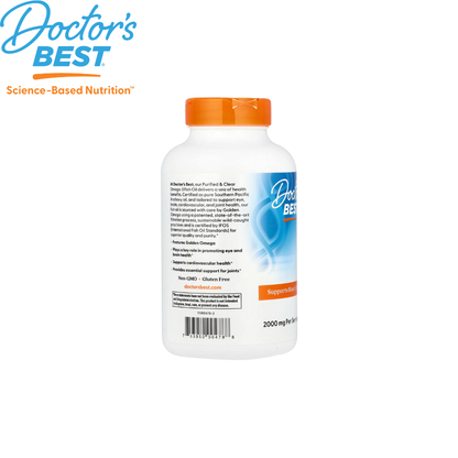 Doctor's Best Purified & Clear Omega 3 Fish Oil, 120 sgls