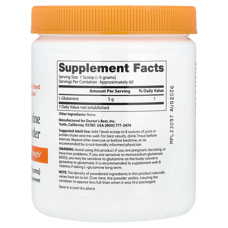 Doctor's Best L-Glutamine Powder, 300 g.