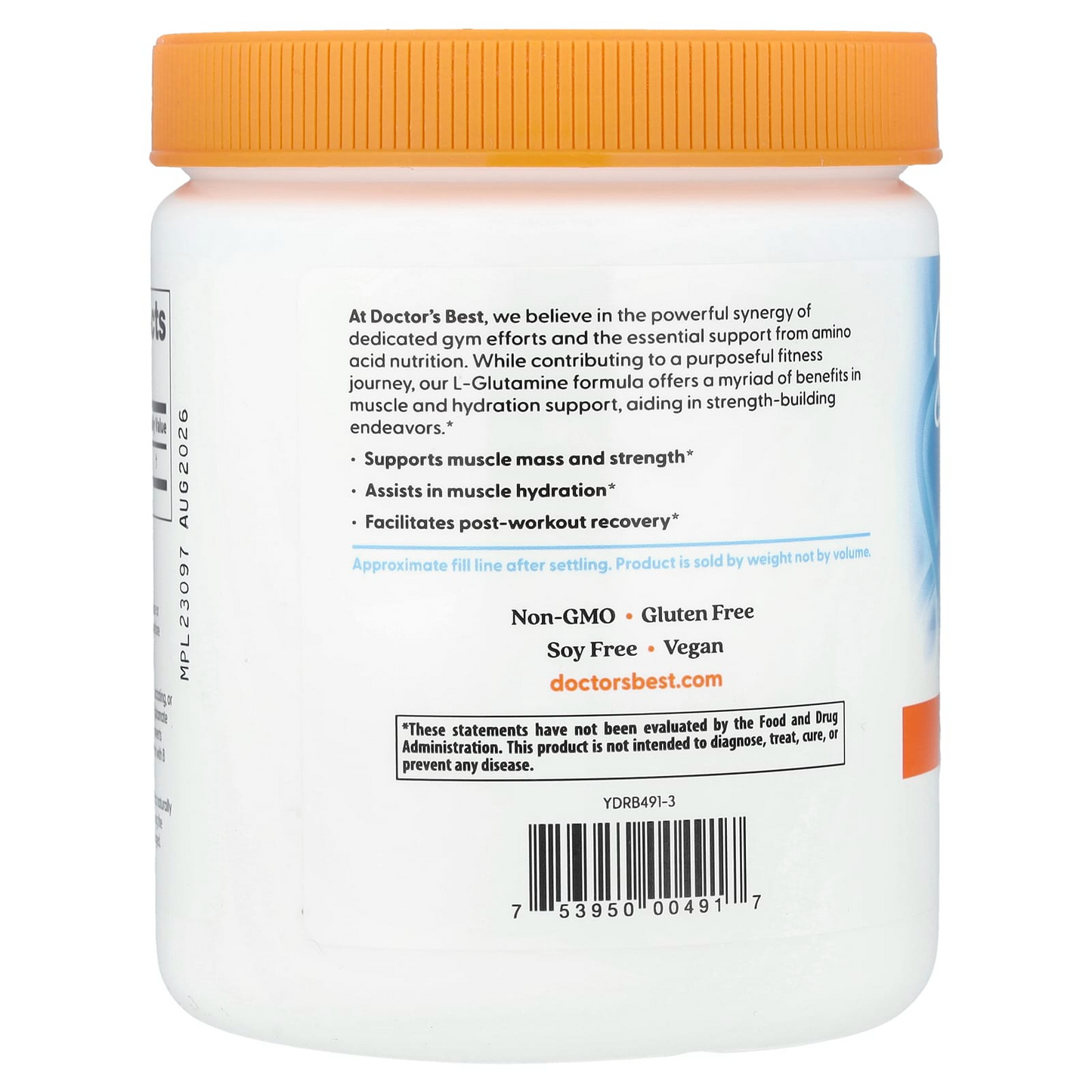 Doctor's Best L-Glutamine Powder, 300 g.