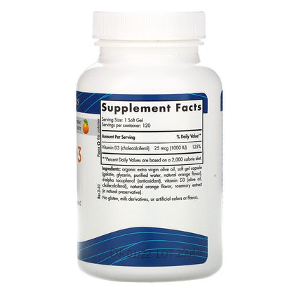 Nordic Naturals Nordic Vitamin D3 1000 IU - Orange, 120 sgls.