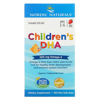 Nordic Naturals Children's DHA 250 mg - Strawberry, 180 sgls.