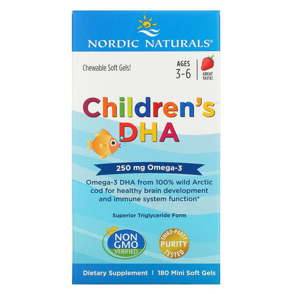 Nordic Naturals Children's DHA 250 mg - Strawberry, 180 sgls.