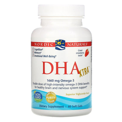 Nordic Naturals DHA Xtra 1000 mg - Strawberry, 60 sgls.