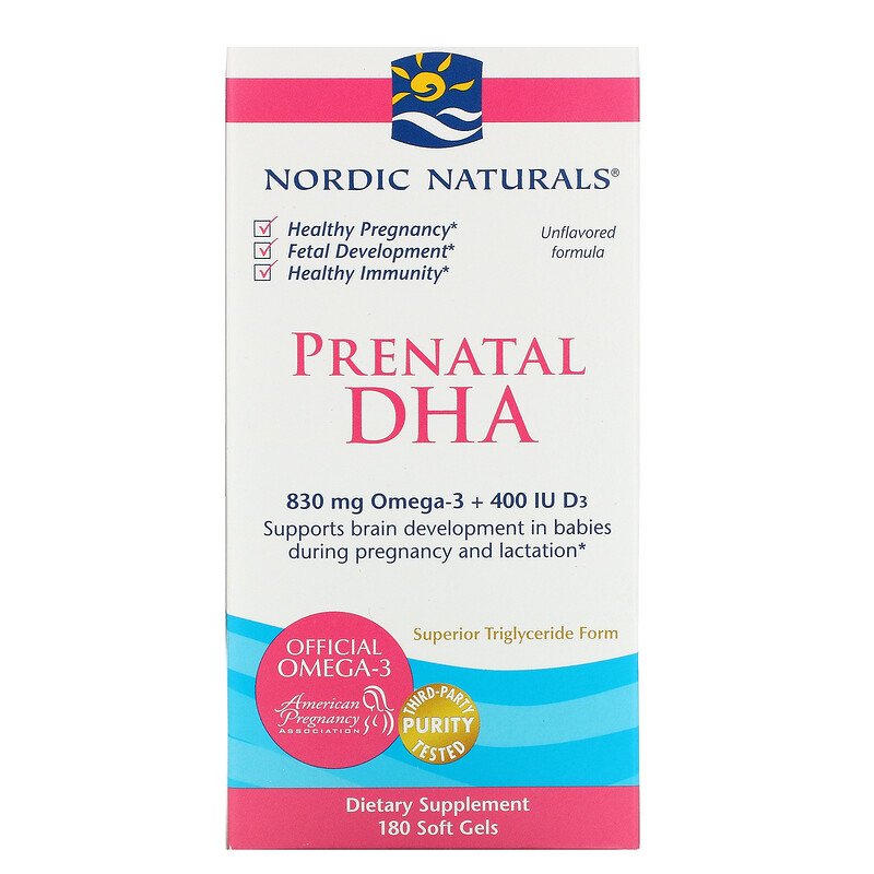 Nordic Naturals Prenatal DHA 500 mg - Plain, 180 sgls.