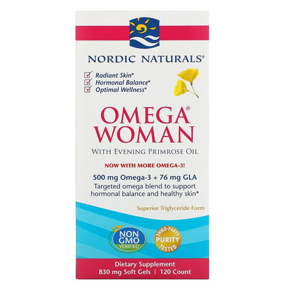 Nordic Naturals Omega Woman 500 mg - Lemon, 120 sgls.