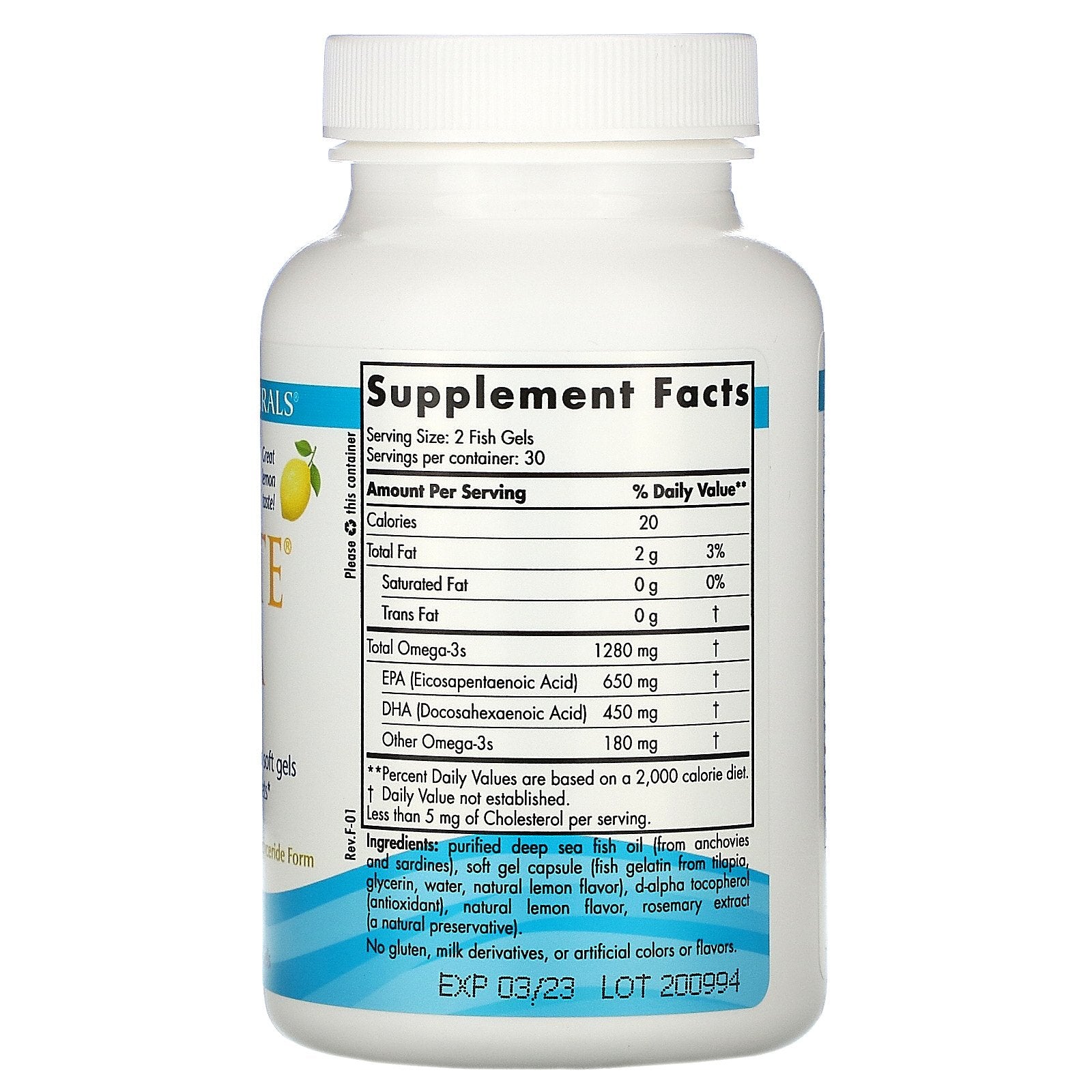 Nordic Naturals Ultimate Omega 1000 mg Fish Gelatin - Lemon, 60 sgls.
