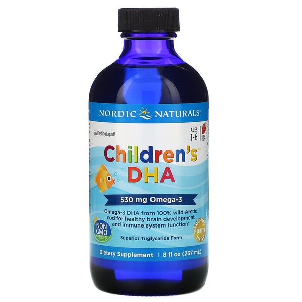 Nordic Naturals Children's DHA Arctic Cod Liver Oil - Strawberry, 237 ml.
