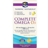 Nordic Naturals Complete Omega-D3 1000 mg - Lemon, 120 sgls.