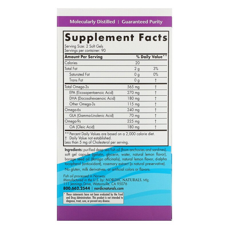 Nordic Naturals Complete Omega 1000 mg - Lemon, 180 sgls.