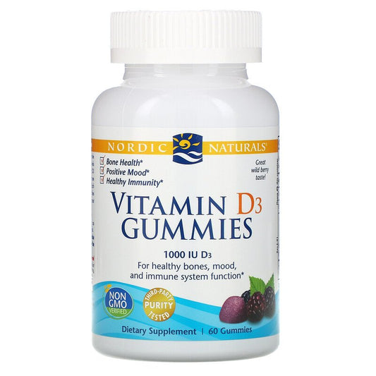 Nordic Naturals Vitamin D3 Gummies - Wild Berry, 60 gums.