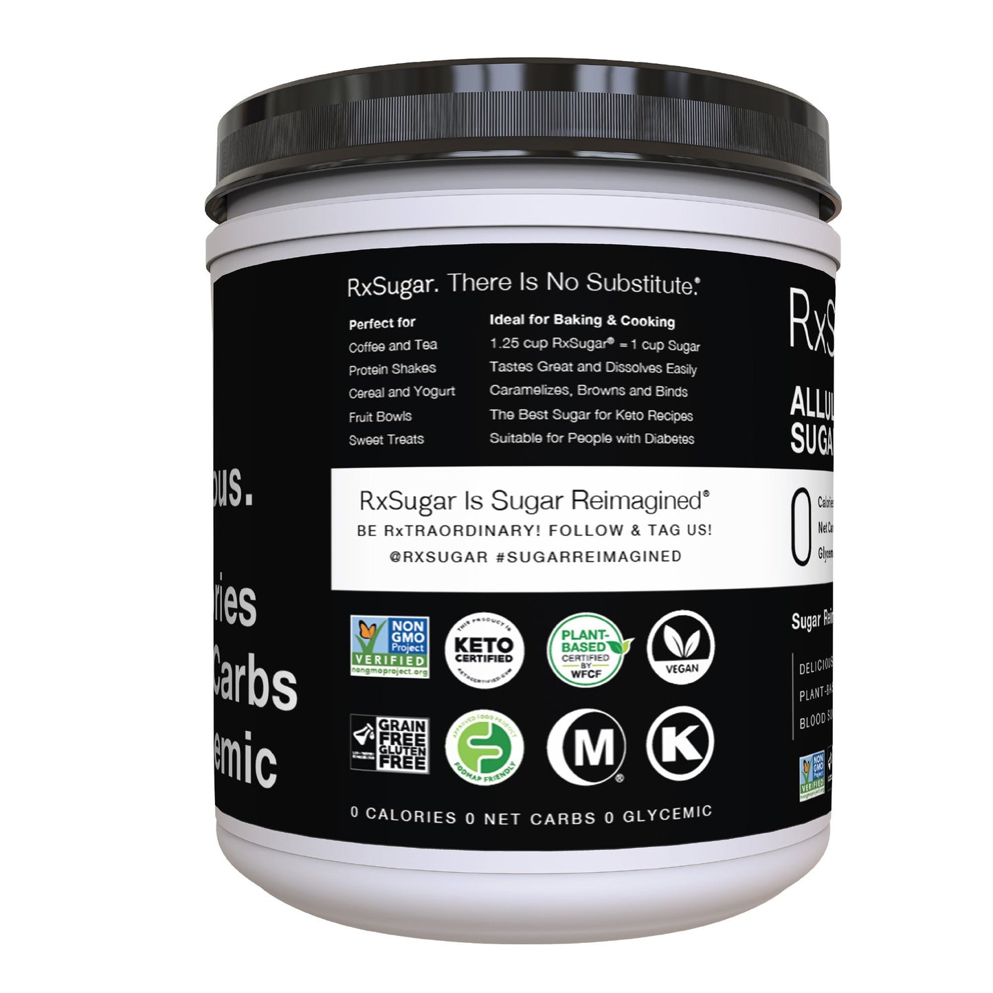 RxSugar Allulose Sugar Canister, 908g.