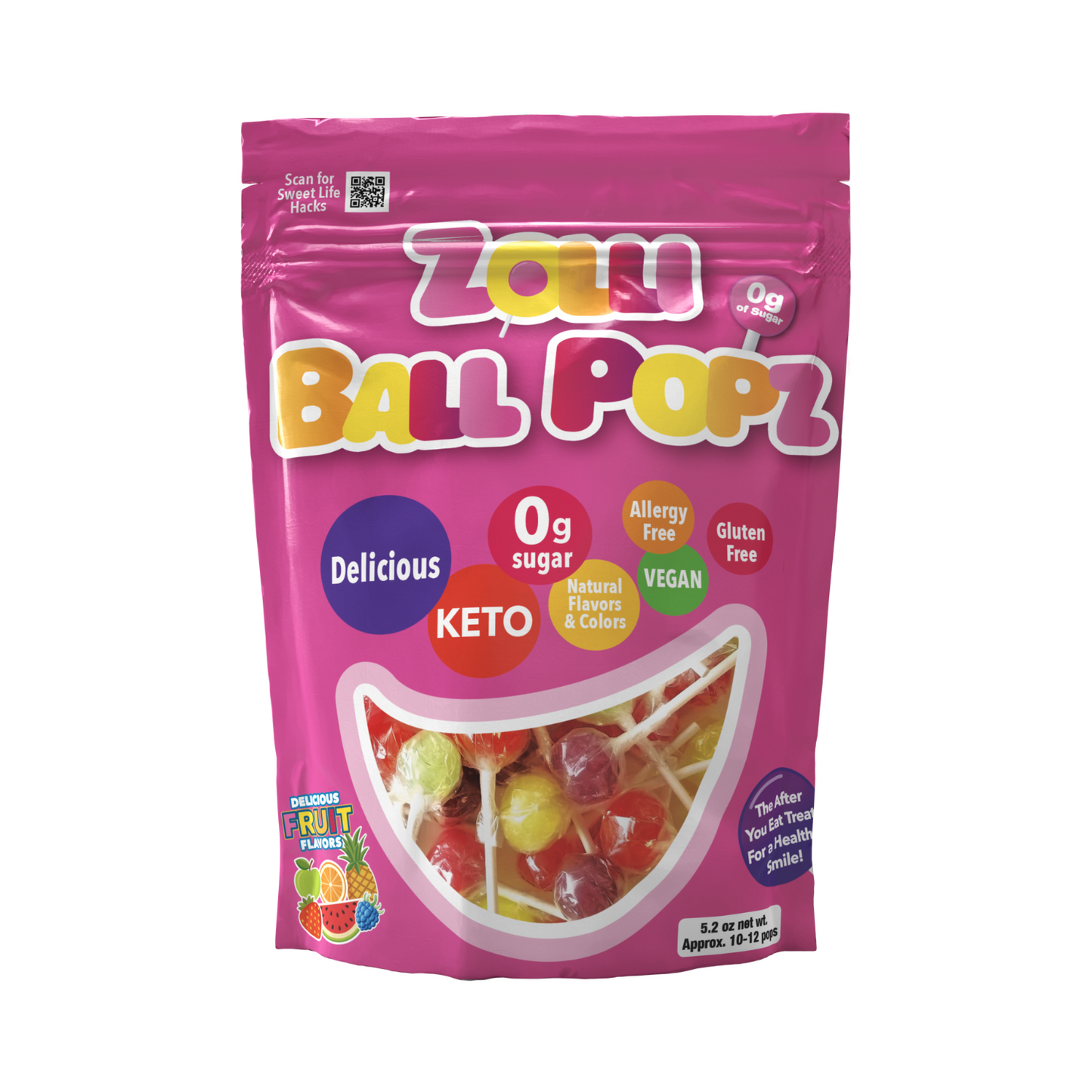 Zolli Ball Popz Assorted Fruit, 147g