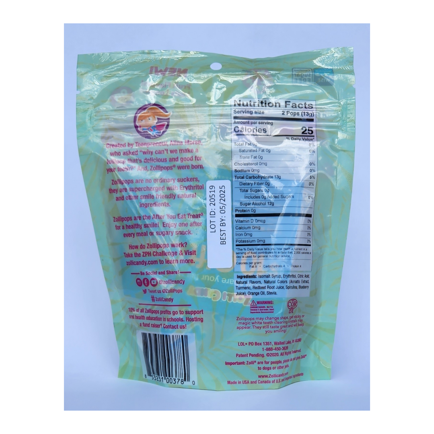Zollipops Tropical Assorted Fruit, 88g