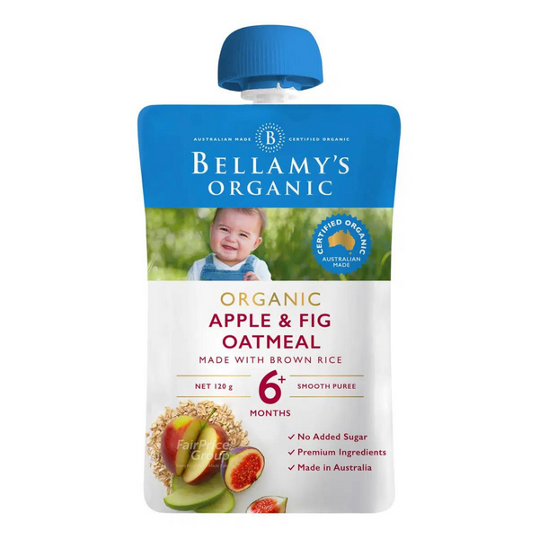 Bellamy's Organic Apple & Fig Oatmeal, 120 g.