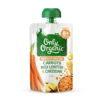 Only Organic Carrots Red Lentils & Cheddar, 120g (8+ months)