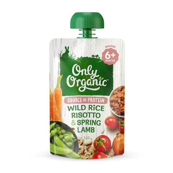 Only Organic Wild Rice Risotto & Spring Lamb (6 mths+), 120 g .