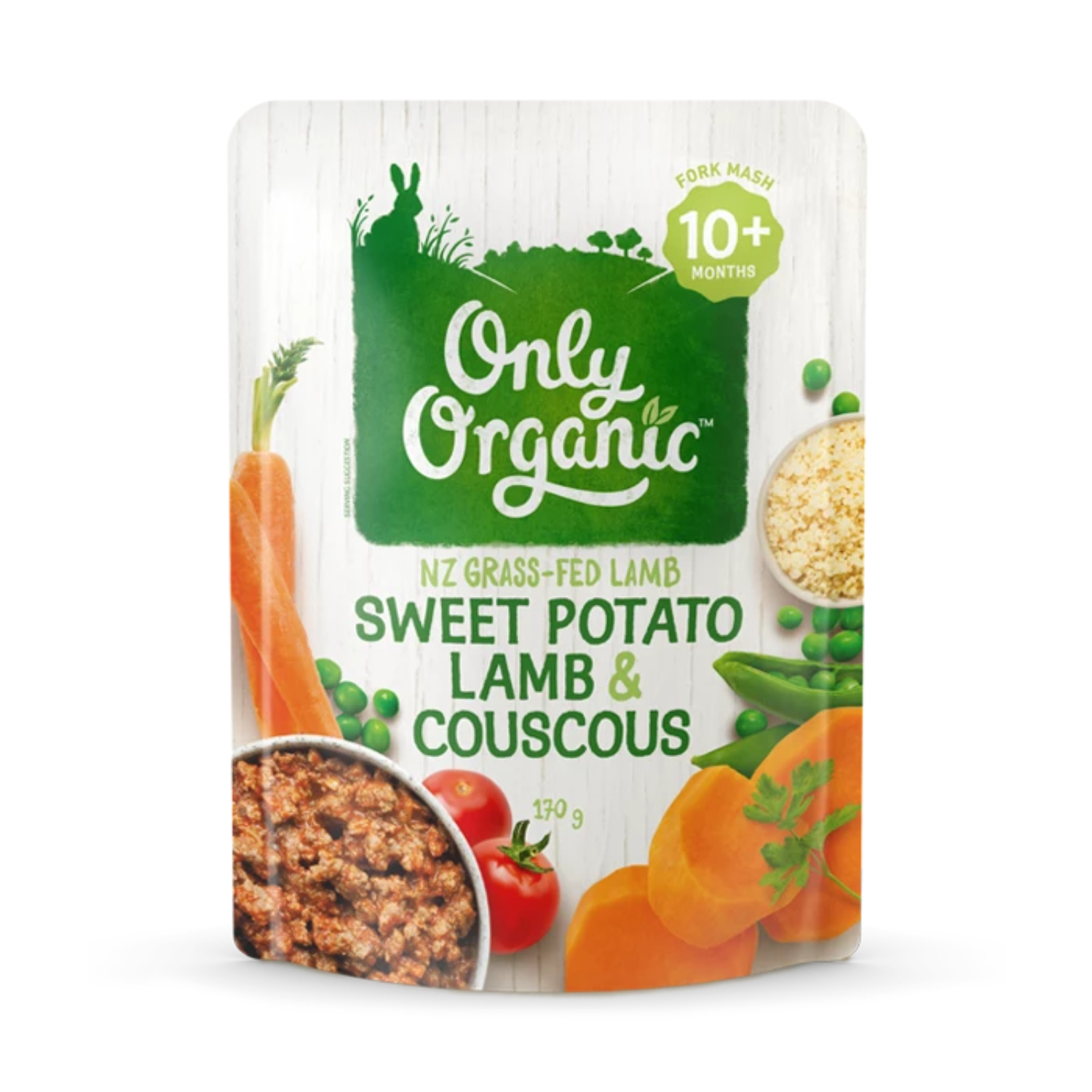 Only Organic Sweet Potato Lamb & Couscous, 170g (10+ months)