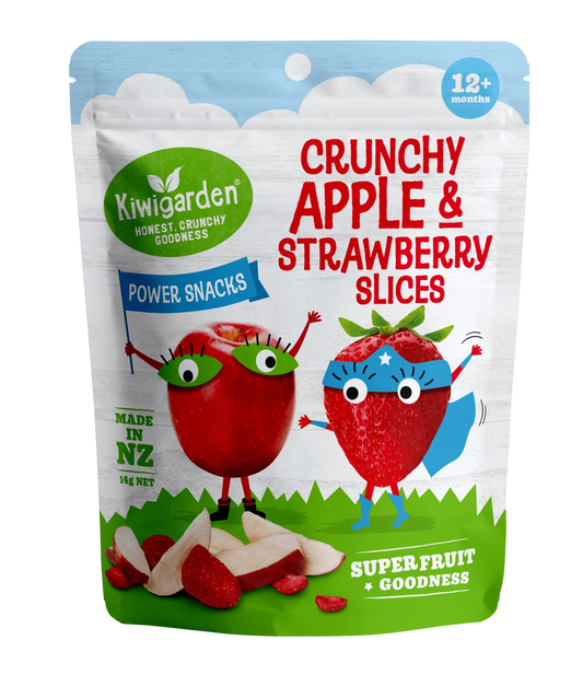 Kiwigarden Crunchy Apple & Strawberry Slices, 14g.
