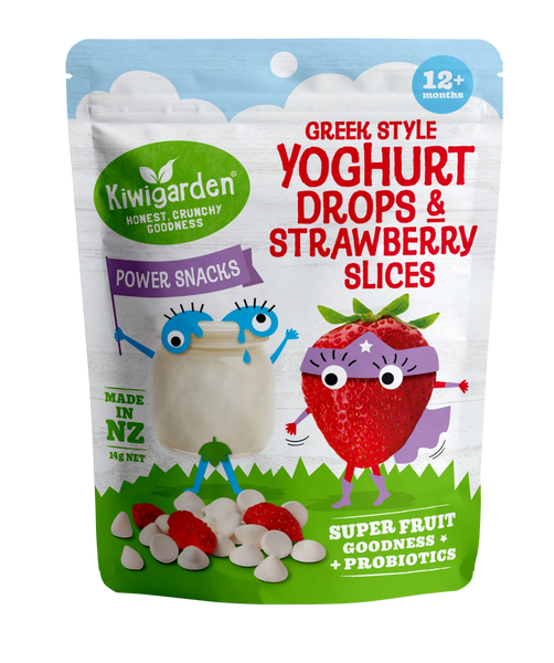 Kiwigarden Greek Style Yogurt Drops and Strawberry Slices, 14g.