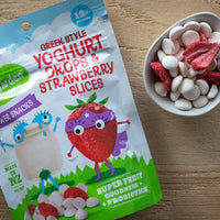 Kiwigarden Greek Style Yogurt Drops and Strawberry Slices, 14g.