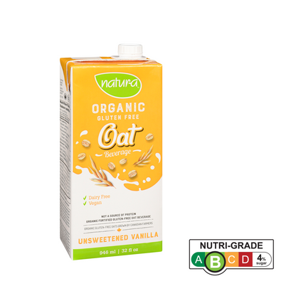 [Case of 24] Natur-a Oat Beverage  - Vanilla Unsweetened (Organic), 946 ml.