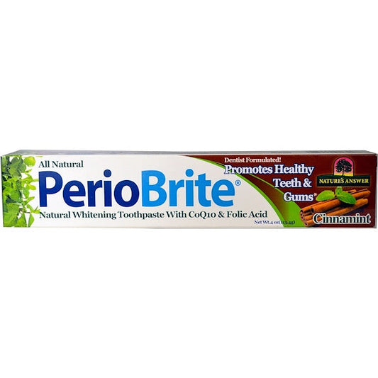 Nature's Answer PerioBrite Natural Whitening Toothpaste w/CoQ10 & Folic Acid, Cinnamint, 113.4 g.-NaturesWisdom