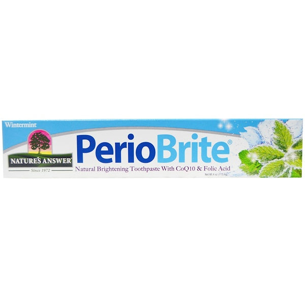 Nature's Answer PerioBrite Natural Whitening Toothpaste w/CoQ10 & Folic Acid, Wintermint, 113.4 g.-NaturesWisdom