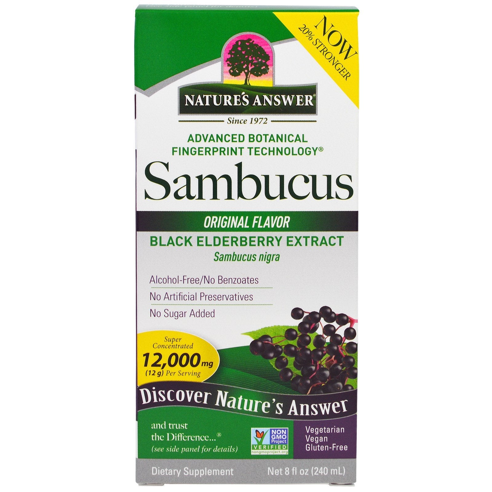 Nature's Answer Sambucus Black Elder Berry Extract (Alcohol-Free), 240 ml.-NaturesWisdom