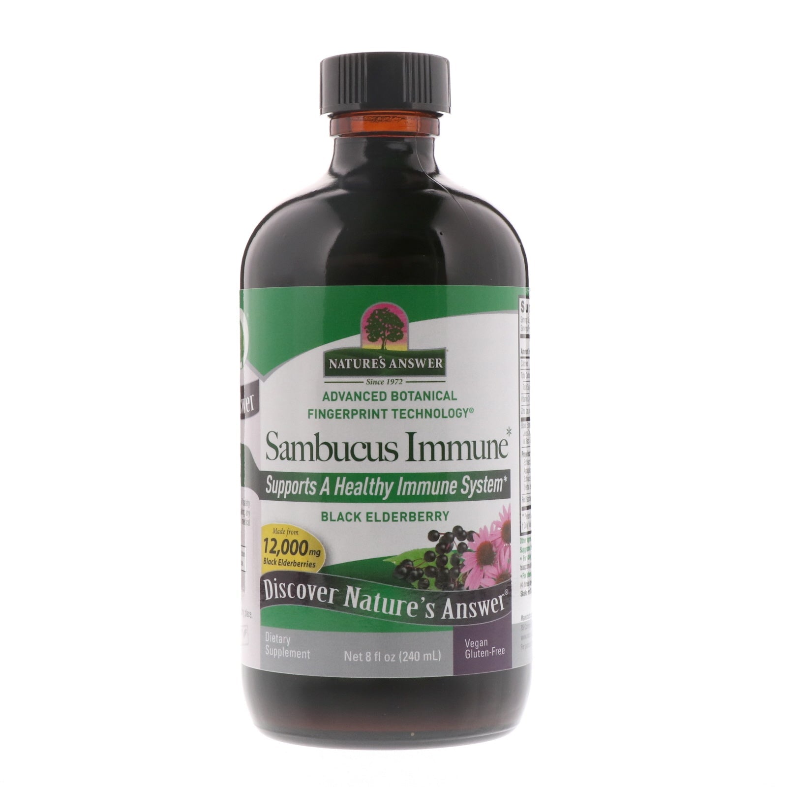 Nature's Answer Sambucus Black Elder Berry Extract (A/F) - Immune Support, 240 ml.-NaturesWisdom