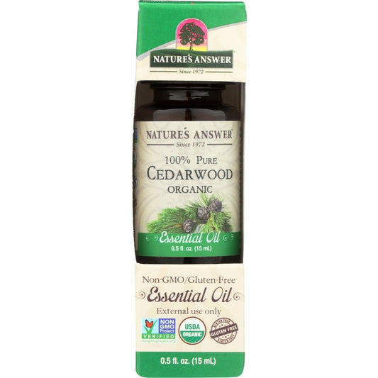Nature's Answer Organic Essential Oil 100% Pure Cedarwood, 15 ml.-NaturesWisdom