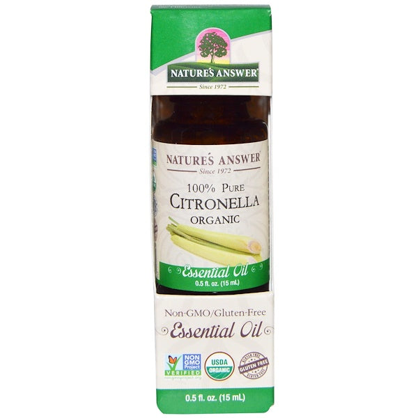 Nature's Answer Organic Essential Oil 100% Pure Citronella, 15 ml.-NaturesWisdom