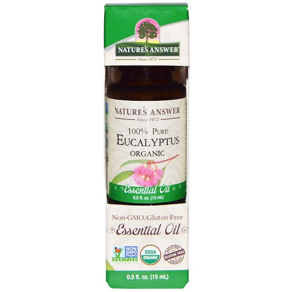 Nature's Answer Organic Essential Oil 100% Pure Eucalyptus, 15 ml.-NaturesWisdom