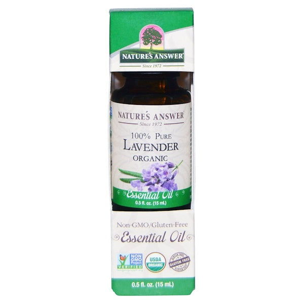 Nature's Answer Organic Essential Oil 100% Pure Lavender, 15 ml.-NaturesWisdom