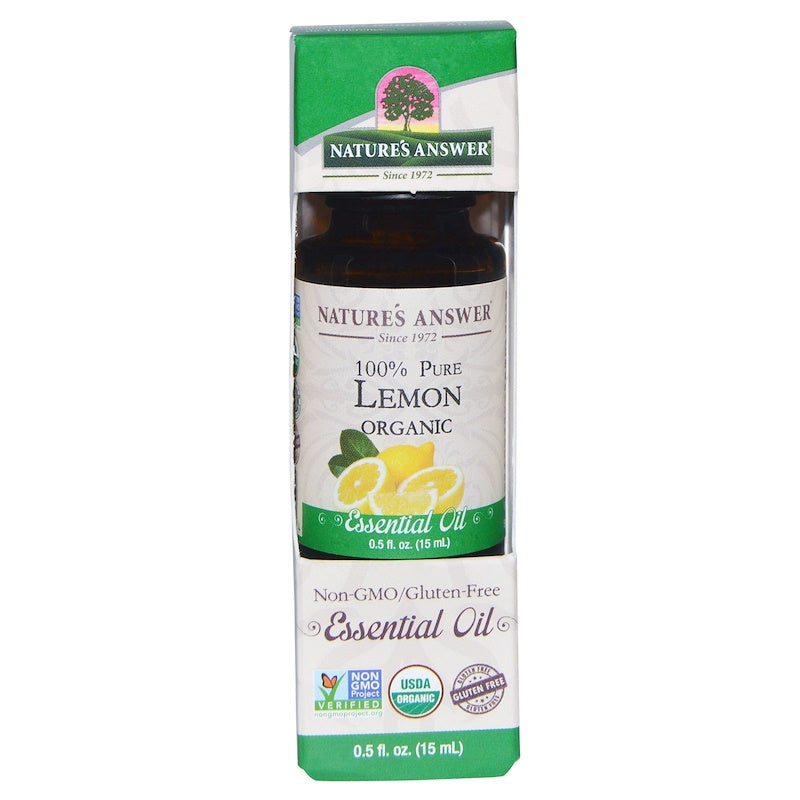 Nature's Answer Organic Essential Oil 100% Pure Lemon, 15 ml.-NaturesWisdom